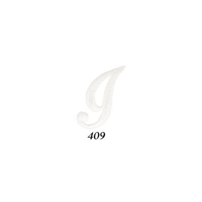 Ecusson Thermocollant Lettre Calligraphie Anglaise &quot;I&quot; Blanche
