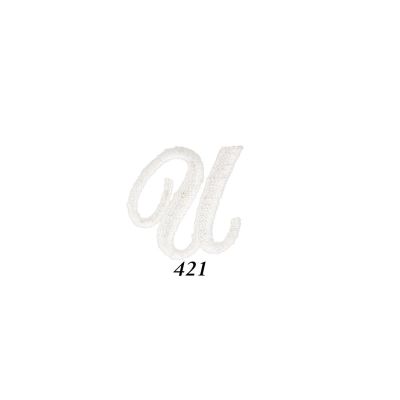 Ecusson Thermocollant Lettre Calligraphie Anglaise &quot;U&quot; Blanche