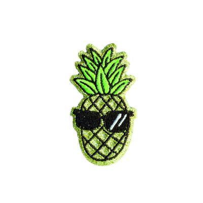 Ecusson Thermocollant Ananas Pailleté avec des lunettes