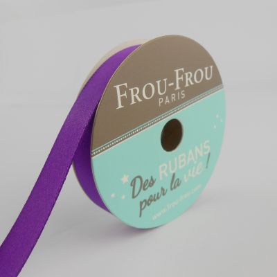 Bobinette Ruban Satin double face Frou-Frou Rose des indes - 9 mm x 6 mètres