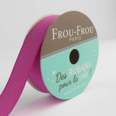 Bobinette Ruban Gros grain Frou-Frou Camelia - 16 mm x 6 mètres