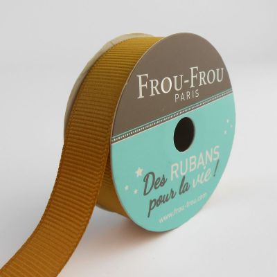 Bobinette Ruban Gros grain Frou-Frou Poussiere d&#039;or - 16 mm x 6 mètres
