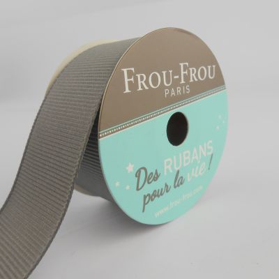 Bobinette Ruban Gros grain Frou-Frou Ciel d&#039;orage - 25 mm x 5 mètres