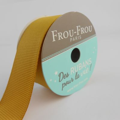 Bobinette Ruban Gros grain Frou-Frou Poussiere d&#039;or - 25 mm x 5 mètres