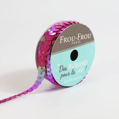 Bobinette Ruban Sequins Frou-Frou Petale de rose - 6 mm x 5 mètres