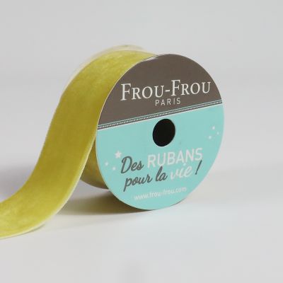 Bobinette Ruban Velours uni Frou-Frou Poussière d&#039;or - 25 mm x 1,5 mètres
