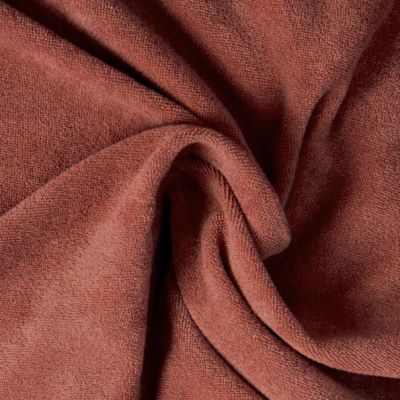 Tissu Jersey Velours Eponge Lua uni Paprika - Par 10 cm