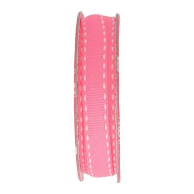 Ruban surpiqué Rose - bobinette 2m