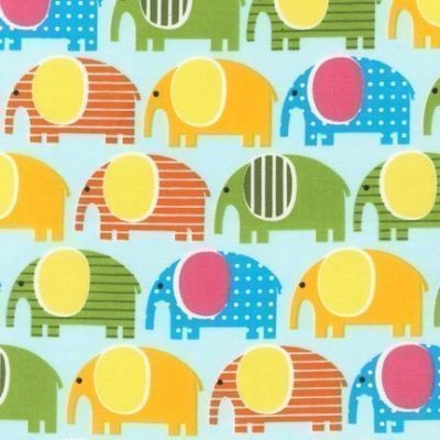 Tissu Robert Kaufman Urban Zoologie Elephants Spring x10cm