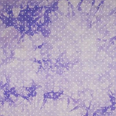 Tissu Jersey viscose Mauve Tie and dye à pois Blancs - Par 10 cm