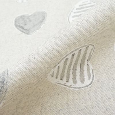 Tissu Enduit Anti Tâches Coeurs Chamade Gris - Par 10 cm