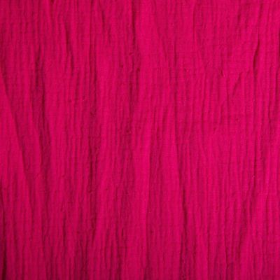 Tissu Double gaze de coton uni Fuchsia - Par 10 cm