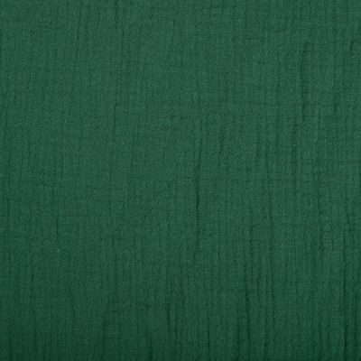 Tissu Double gaze de coton uni Vert pin - Par 10 cm