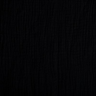 Tissu Double gaze de coton uni Noir - Par 10 cm