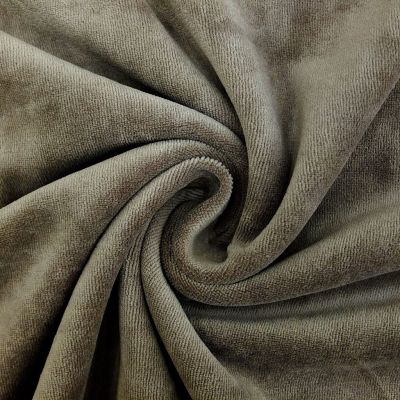 Tissu Jersey Velours tout doux Taupe x10cm