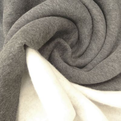 Tissu Molleton Sweat uni Gris anthracite chiné x10cm