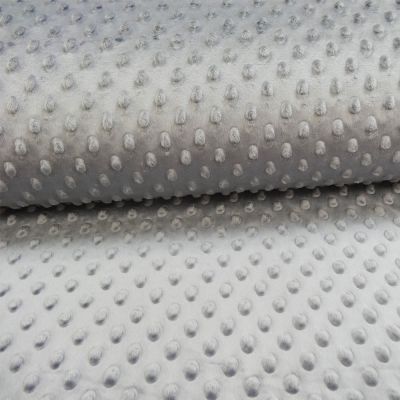 Tissu Minky Ultra doux Pois Acier - Par 10 cm