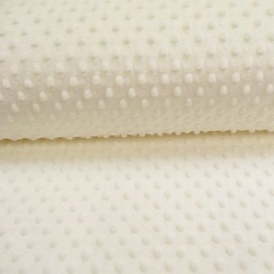 Tissu Minky Ultra doux Pois Ecru - Par 10 cm