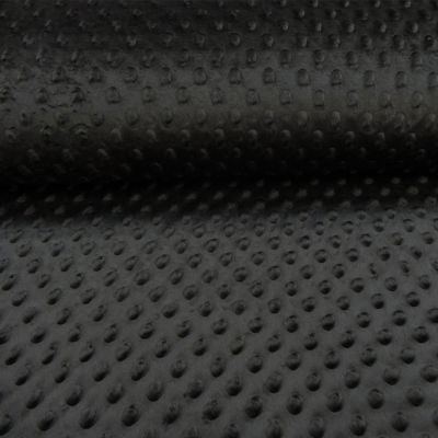 Tissu Minky Ultra doux Pois Noir - Par 10 cm