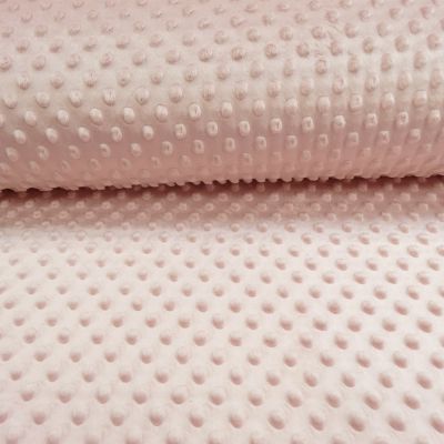 Tissu Minky Ultra doux Pois Rose dragée - Par 10 cm