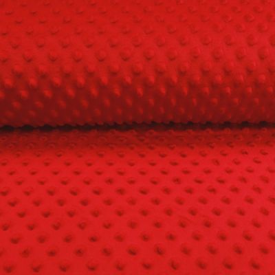 Tissu Minky Ultra doux Pois Rouge - Par 10 cm
