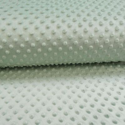 Tissu Minky Ultra doux Pois Vert d&#039;eau - Par 10 cm