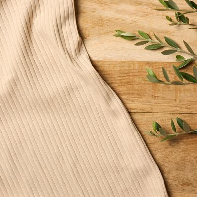 Tissu Jersey Bord côte Craftine Amore Mio Crème - Par 10 cm