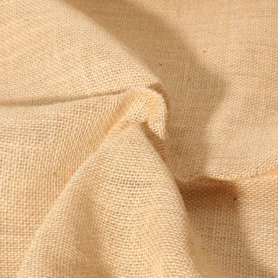 Tissu Toile de Jute Naturel Terralys uni beige - Par 10 cm