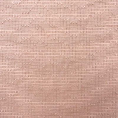 Tissu Voile de Coton Plumetis Dobby sur fond Rose pâle - Par 10 cm