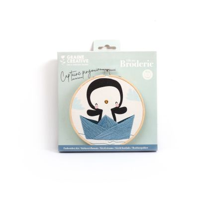 Kit Broderie partielle Cap&#039;Taine pingouin