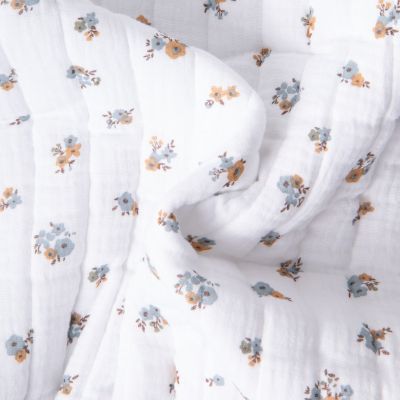 Tissu Double gaze Matelassée Hope sur fond Blanc - Par 10 cm