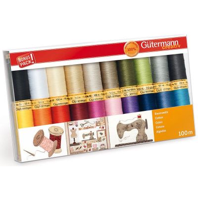 Set de 20 bobines fil Gütermann Coton 100m - N°50