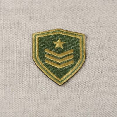 Ecusson Thermocollant Blason armée - Etoile or sur fond Vert