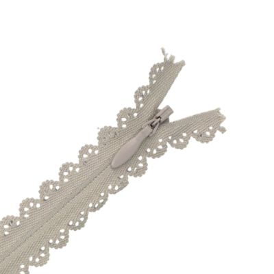 Fermeture invisible Zoé dentelle Gris clair - 2 tailles