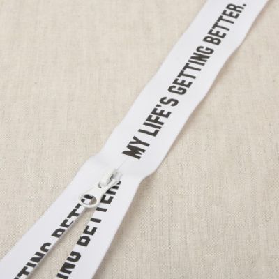 Fermeture séparable imprimée Noir et Blanc -  55 cm