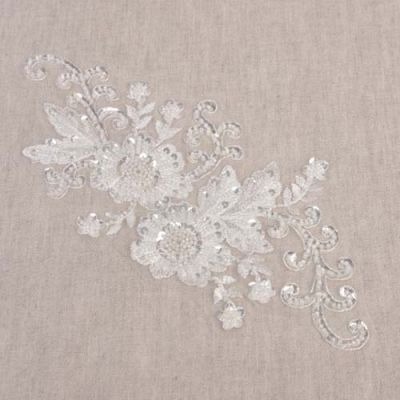 Ecusson à coudre Perles Mariage n°2 Blanc
