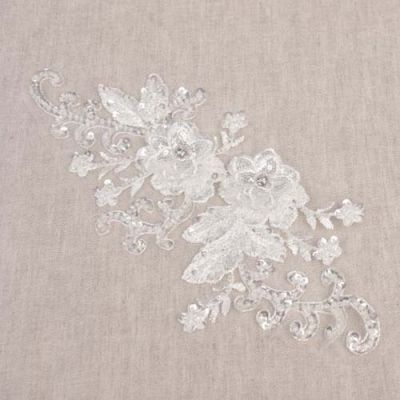 Ecusson à coudre Fleuris Mariage Blanc