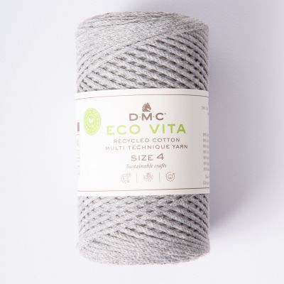 Cordon de Coton recyclé Eco Vita Taille 4 DMC - Gris clair chiné