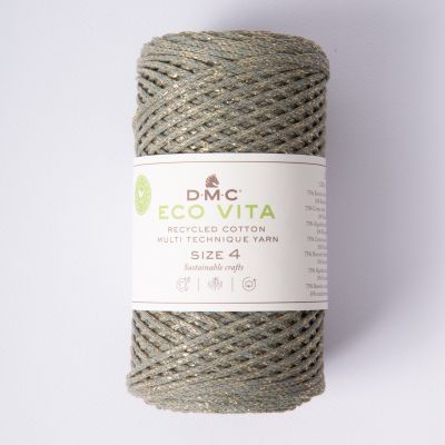 Fil Eco Vita – Métallisé - Coton Recyclé Taille 4 Vert Olive