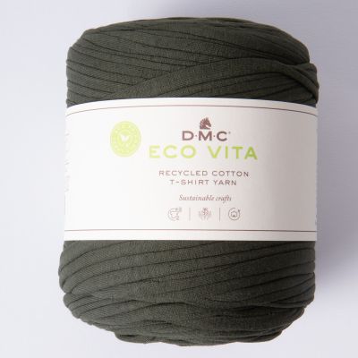 Fil de Coton recyclé Eco Vita T-shirt Yarn DMC - Vert kaki
