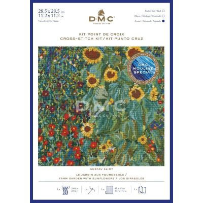 Kit Broderie Point de croix DMC Le Jardin aux Tournesols 28,5 x 28,5 cm
