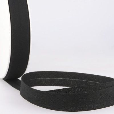 Bande Biais replié tout textile 20 mm Noir - 4 mètres