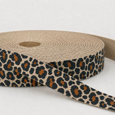 Sangle Polyester aspect Coton 30 mm Léopard