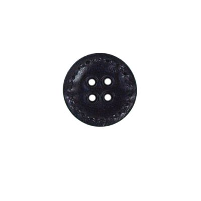 Bouton Joel aspect cuir 15 mm - Noir