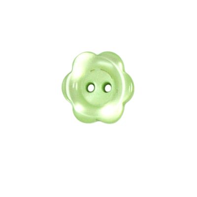 Bouton Yves fleur 15 mm - Vert