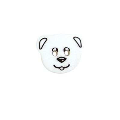 Bouton Karl ourson 14 mm - Blanc