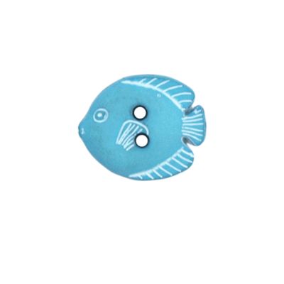 Bouton Ralph poisson 15 mm - Turquoise