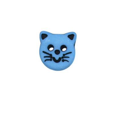 Bouton Karl tête de chat 14 mm - Bleu