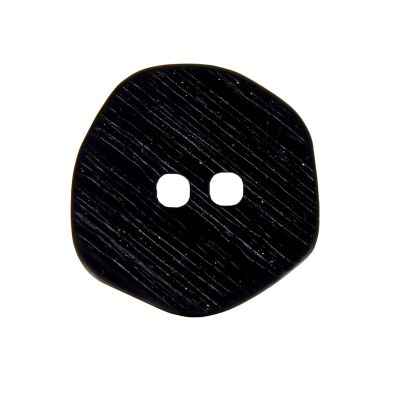 Boutons en bois rayé façon corne 27 mm - Noir