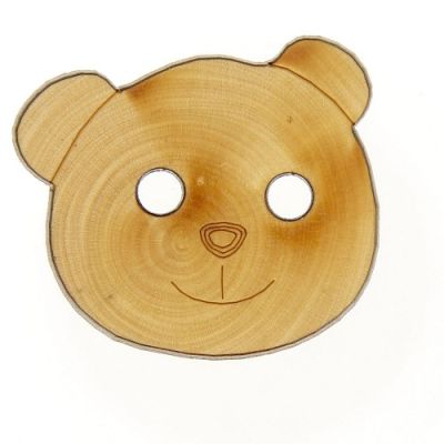 Bouton bois tête d&#039;ourson - 38 mm